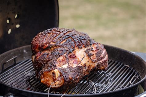 cooking ham on weber kettle